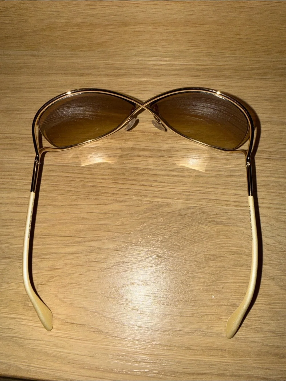 Tom Ford Miranda TF130 28F 68-10 Aviator Sunglasses Rose Gold Gradient Authentic